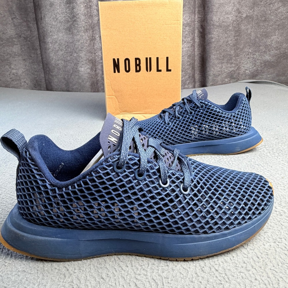NOBULL Mesh Runner Navy Blue Gum Sole Womens Training Shoes Size 7